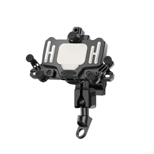 FACAIIO Motorrad-Telefonhalterung aus Aluminiumlegierung mit 720 Grad drehbarer Halterung für Fahrrad-Navigation (dämpfend, schwarz-grau) von FACAIIO