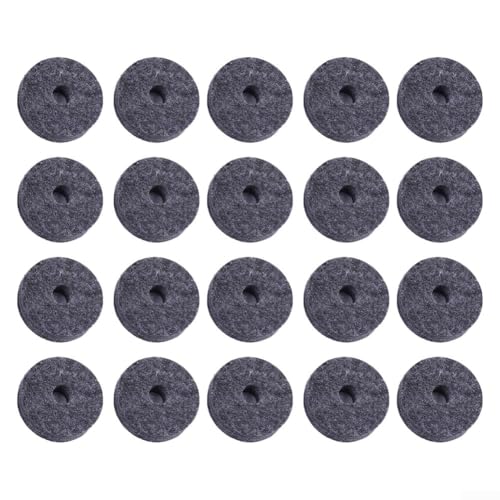 Perfekt geformte Filzscheiben in einer Packung mit 20 Stück, unverzichtbar für jedes Schlagzeuger-Set (schwarz) von FACAIIO