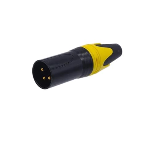 FACSER 5Pcs XLR Connector Black Audio Plug Microphone Plug 3pin Speaker Connector Male & Female Colour mic connectors(Yellow Male 5pcs) von FACSER