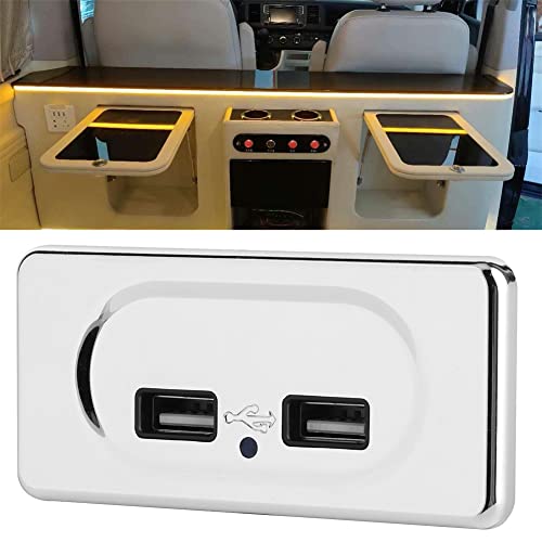 FACULX Caravan Dual USB Ladegerät Steckdose Power 12V 2.1A Modifizierte USB Steckdose Reise High Speed Ladebuchse Auto Camper Wohnmobil RV Transporter Van LKW USB Power Charger Dual Outlet von FACULX
