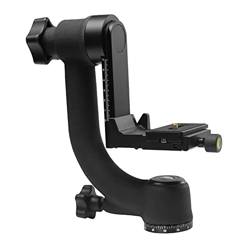 FAEFTY Professional Gimbal Stativkopf，360 Grad Panorama Gimbal Stativkopf mit Schnellwechselplatte 1/4" Gewinde，Gimbal Panorama-Stativkopf für Wildlife Fotografie，DSLR Kameras，Kamera-Teleobjektiv von FAEFTY