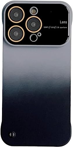 Rahmenlose Hülle mit Farbverlauf und großem Fenster, schlanke Hülle mit Glaslinsenschutz, mattierte, sturzsichere Hartschale für iPhone 14 Pro von FAFOUR