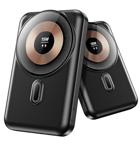 2 Stück, Powerbank 10000mAh, Magnetische Wireless Powerbank iPhone, Externer Akku mit USB-C Ladekabel, 22.5W PD Schnelles Laden, Kompatibel mit iPhone 16/15/14/13/Pro/Pro Max/Plus von FAHEFANA