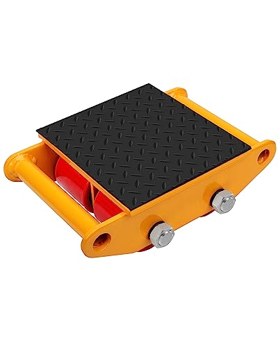 FAHKNS Machinery Moving Skate Heavy Duty Machinery Skates Cargo Mover 6T Machine Skates with Non-Slip Cap 4 PU Roller for Heavy Duty Industrial Moving Equipment(Yellow) von FAHKNS