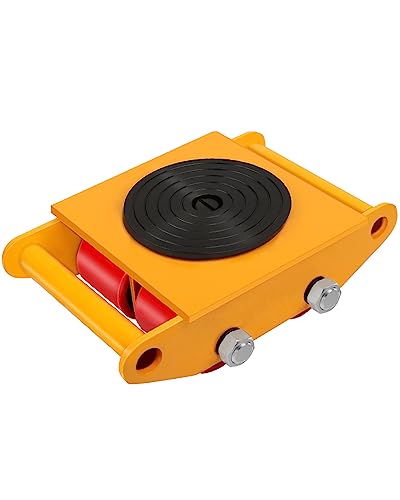 FAHKNS Maschinen Moving Skate Heavy Duty Machinery Skates Cargo Mover 6T Machine Skates with 360° Rotation Cap 4 PU Rollen for Heavy Duty Industrial Moving Equipment(Yellow) von FAHKNS
