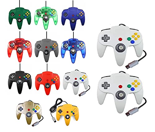 2 Controller Für Nintendo 64 N64 Farbe nach Wahl Kabelgebunden Gamepad Joypad (2X Weiß) von FAIRY TAIL & GLITZER FEE