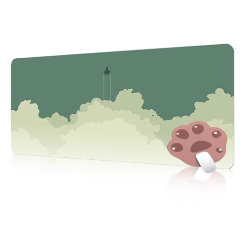 FAIRYGATE Büro Maus Mouse Pads Gaming Mauspad Niedliche Grüne Schreibtischunterlage Ästhetische XXL Großes Erweitertes Wasserdichtes Gewebe für PC Laptop Tastatur Frauen Büro Dekor B6209-L von FAIRYGATE