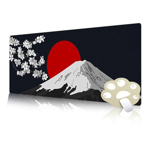 FAIRYGATE Mauspad XXL Anime Desk Mat Japanisches Mauspad 600 × 300 × 3 MM Verlängertes Großes Schreibtischauflage Genähte Kanten rutschfeste Gummibasis Gaming XL B5804-M von FAIRYGATE