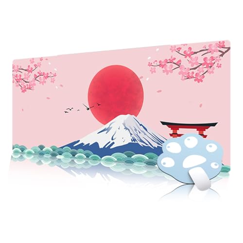 FAIRYGATE Mauspad XXL Gaming Mousepad groß Anime Schreibtischauflage Gaming Mauspad Groß Japanische Fuji Mountain rutschfeste Gummiunterseite Tastaturmatte mit Genähten Kanten B5808-M FAIRYGATE Mauspad XXL Gaming Mousepad groß Anime Schreibtischauflage Gaming Mauspad Groß Japanische Fuji Mountain rutschfeste Gummiunterseite Tastaturmatte mit Genähten Kanten B5808-M von FAIRYGATE