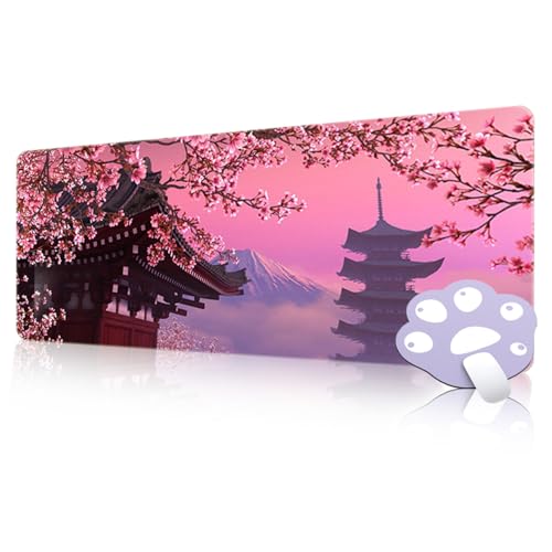 FAIRYGATE Mouse Mat Mausoad Maus Unterlagen Schreibtischunterlage Mousepad Blumen mit Motiv Mädchen Mauspad Design Rosa Glatte Oberfläche und Rutschfester Gummiboden Wasserdichtes Gewebe B6610-M von FAIRYGATE