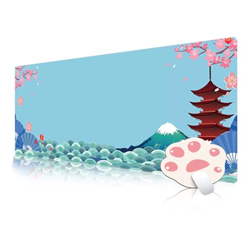 FAIRYGATE Mousepad Gaming Schreibtischunterlage Mädchen 900 × 400 × 3 MM Erweitertes Großes Mauspad Schreibtischmatte Genähte Kanten rutschfeste Gummibasis Gaming Pad XL B5809-L von FAIRYGATE