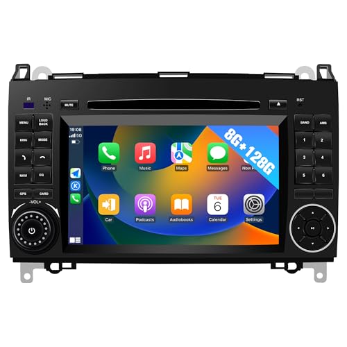 Android Autoradio für Mercedes Benz W169 W245 B160 B170 B180 B200 W639 Vito Viano W906 Sprinter Auto Bildschirm Stereo Radio Carplay GPS Navi FM 128G von FAJSE