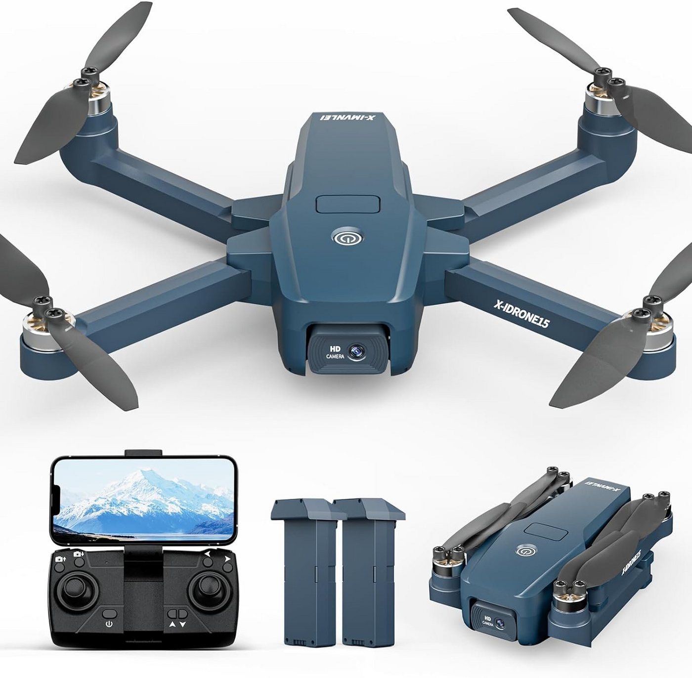 FAKJANK Bürstenlose Motor Drohne 40km/h Max Windbeständig 4 Level Drohne (1080P HD, mit 5GHz WIFI FPV Drohnen mit 2 KamerasHöhenhaltung 2 AkkusfürAnfänger) von FAKJANK