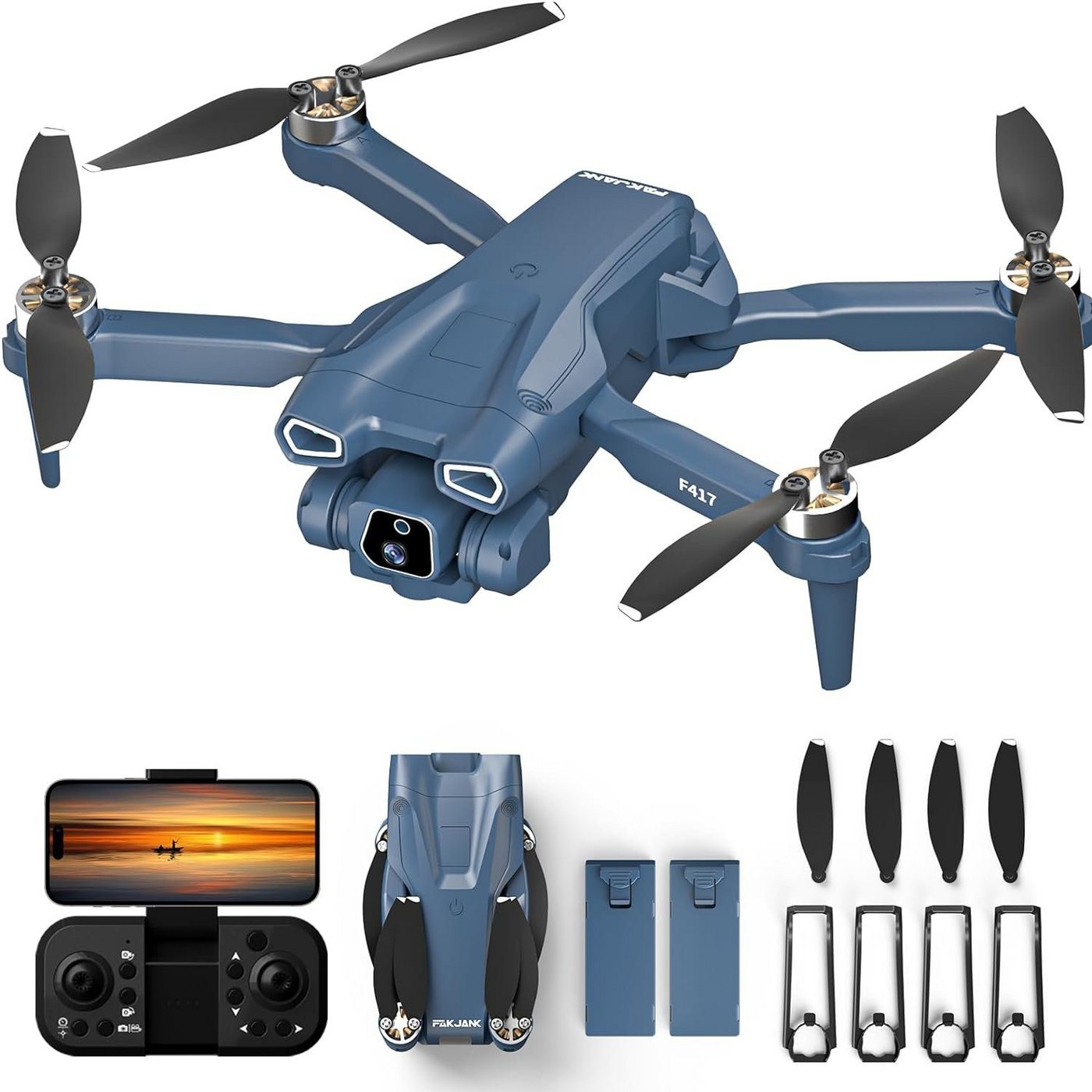 FAKJANK Drohne (1080P, mit 2 Kamera 5GHz WiFi FPV RC Quadcopter,Optische Fluss Positionierung) von FAKJANK