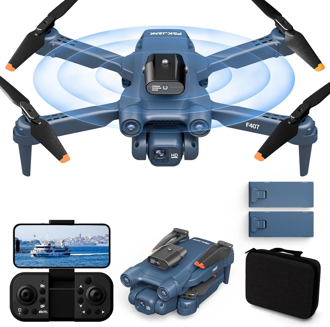 FAKJANK Drohne (1080p, RC Drohnen Quadcopter mit FPV WiFi Übertragung, Drohnen mit Optische) von FAKJANK