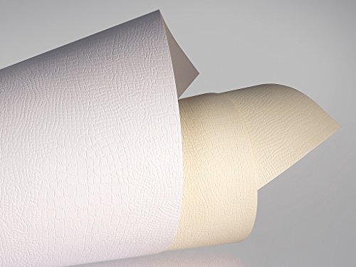 20 FALAMBI Premiumkarton Borneo weiß, Papier 220 g/m², bedruckbar, fein geprägter durchgefärbter Karton von FALAMBI