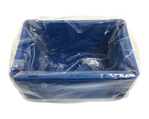 Seitenfaltensack 415x315x650mm für Kleinladungsträger KLT Eurokiste transparent/Zum Auslegen von Eurokisten, Euronormbehälter und Euronormboxen mit der Größe 400 x 300 mm, 500 Stück von FALAMBI