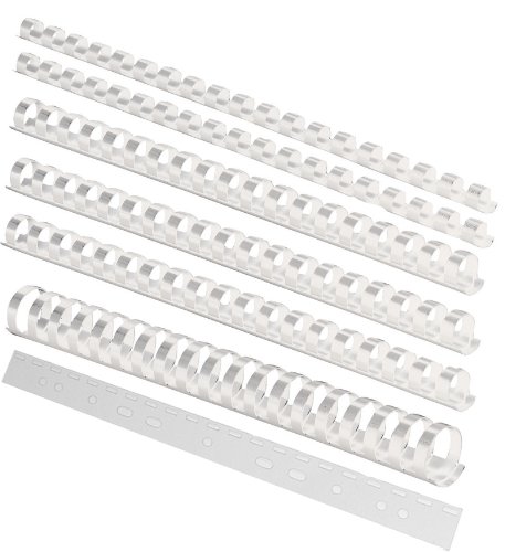 Sortiment 150 Teile/Binderücken (6-19 mm) weiß + Abheftstreifen von FALAMBI