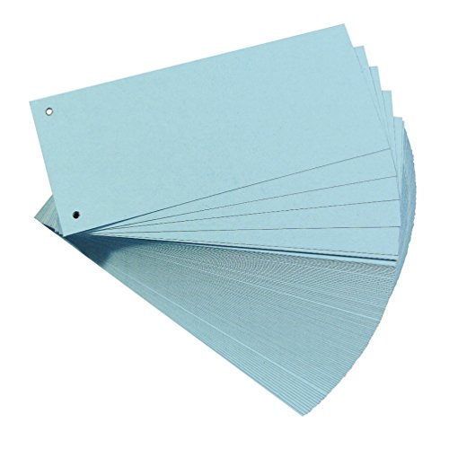 Exacompta Original Falken 100er Pack Karton-Trennstreifen. Made in Germany. 10,5 x 24 cm blau Trennlaschen Trennblätter Ordner Register Blauer Engel von FALKEN