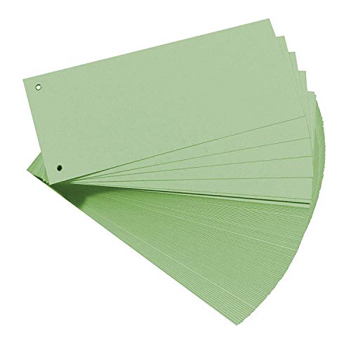Falken Karton-Trennstreifen 10,5 x 24 cm 300er Pack grün Trennlaschen Trennblätter Ordner Register Blauer Engel von FALKEN