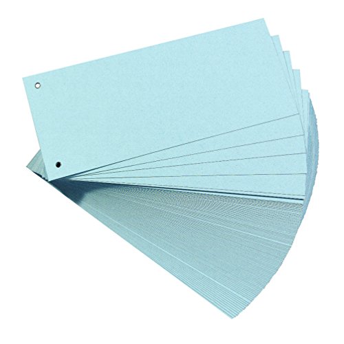 Original Falken 100er Pack Premium Karton-Trennstreifen. Made in Germany. 10,5 x 24 cm blau Trennlaschen Trennblätter Ordner Register Blauer Engel von FALKEN