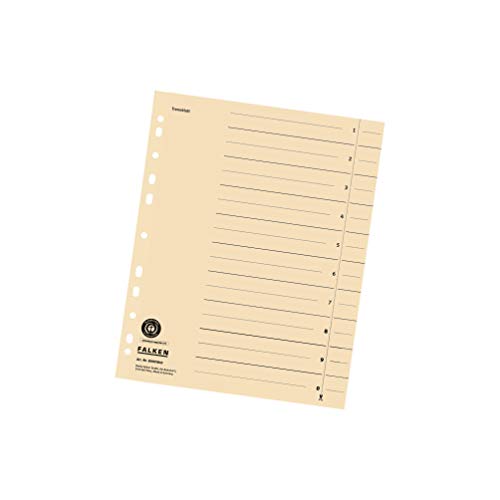 Original Falken 100er Pack Trennblätter. Made in Germany. Aus Recycling-Karton für DIN A4 hellchamois Trennlaschen Trennblätter Ordner Register Kalender Blauer Engel von FALKEN