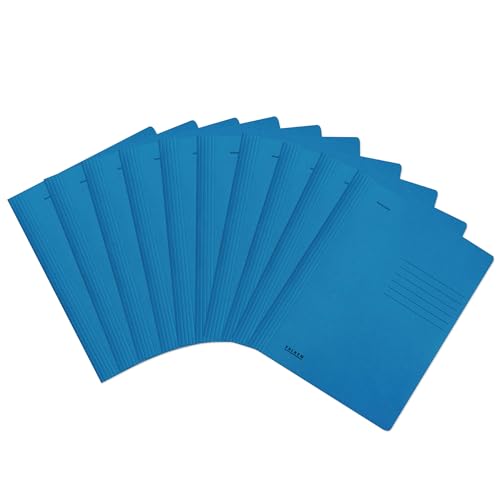 Original Falken 10er Pack Recycling-Schnellhefter gefaltet DIN A4 Intensivfarbe blau. Made in Germany Blauer Engel Hefter Papphefter Kartonschnellhefter Schulhefter Pappordner Mappe Schulordner von FALKEN
