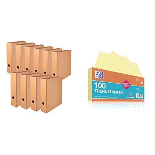Original Falken 10er Pack Vegan-Ordner Pure Nature. 8 cm breit DIN A4 Braun Aktenordner Briefordner Büroordner Pappordner Schlitzordner & Oxford Trennstreifen, 190 g/m², gelb, 100 Stück Original Falken 10er Pack Vegan-Ordner Pure Nature. 8 cm breit DIN A4 Braun Aktenordner Briefordner Büroordner Pappordner Schlitzordner & Oxford Trennstreifen, 190 g/m², gelb, 100 Stück von FALKEN