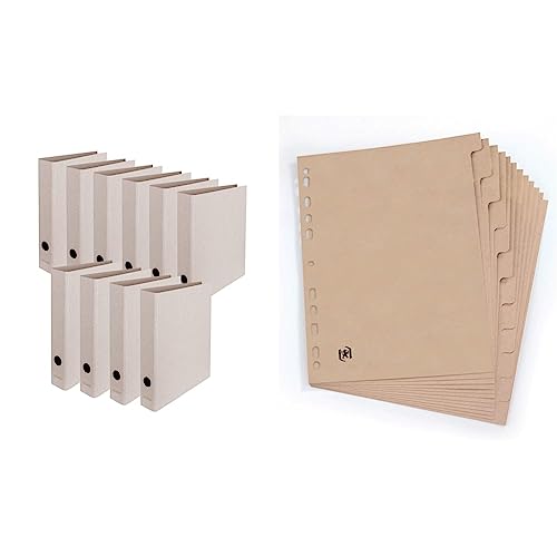 Original Falken 10er Pack Vegan-Ordner Pure Raw. Made in Germany. 5 cm breit DIN A4 Grau naturbelassen puristisch umweltfreundlich Öko Aktenordner & Oxford Touareg Register, DIN A4, Recycling-Karton Original Falken 10er Pack Vegan-Ordner Pure Raw. Made in Germany. 5 cm breit DIN A4 Grau naturbelassen puristisch umweltfreundlich Öko Aktenordner & Oxford Touareg Register, DIN A4, Recycling-Karton von FALKEN