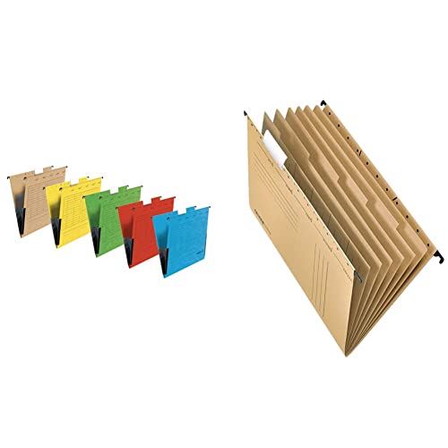 Original Falken 5er Pack Hängetasche UniReg. Aus Recycling-Karton für DIN A4 & Original Falken Projektmappe und Personalmappe UniReg. Aus Recycling-Karton für DIN A4 von FALKEN