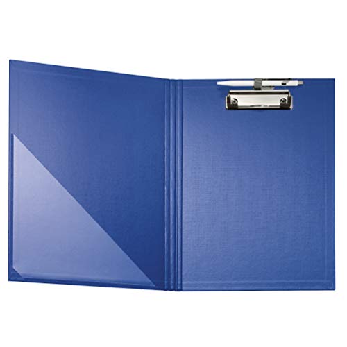 Original Falken Premium Klemmbrett-Mappe. Made in Germany. Mit stabilem Pappkern und Kunststoffbezug außen und innen für DIN A4 mit Tasche im Vorderdeckel mit Stiftehalter blau von FALKEN