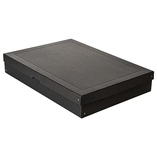 Original Falken PureBox Black. Made in Germany. 100 mm hoch DIN A2. Aufbewahrungsbox mit Deckel aus stabilem Recycling-Karton Blauer Engel Vegan Geschenkbox Transportbox Schachtel Allzweckbox von FALKEN