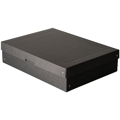 Original Falken PureBox Black. Made in Germany. 100 mm hoch DIN A3. Aufbewahrungsbox mit Deckel aus stabilem Recycling-Karton Blauer Engel Vegan Geschenkbox Transportbox Schachtel Allzweckbox von FALKEN