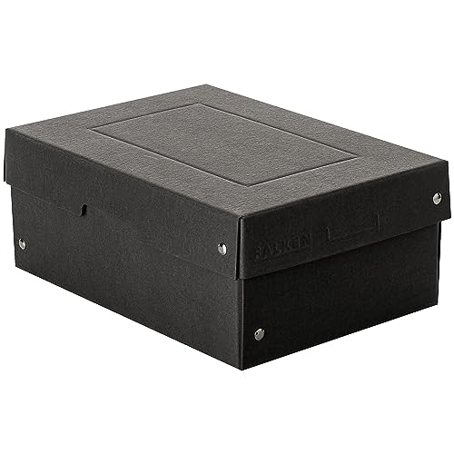Original Falken PureBox Black. Made in Germany. 100 mm hoch DIN A5. Aufbewahrungsbox mit Deckel aus stabilem Recycling-Karton Blauer Engel Vegan Geschenkbox Transportbox Schachtel Allzweckbox von FALKEN