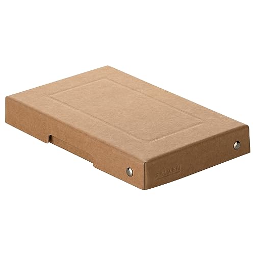 Original Falken PureBox Nature. Made in Germany. 25 mm hoch DIN A6. Aufbewahrungsbox mit Deckel aus stabilem Karton Vegan Geschenkbox Transportbox Schachtel Allzweckbox von FALKEN