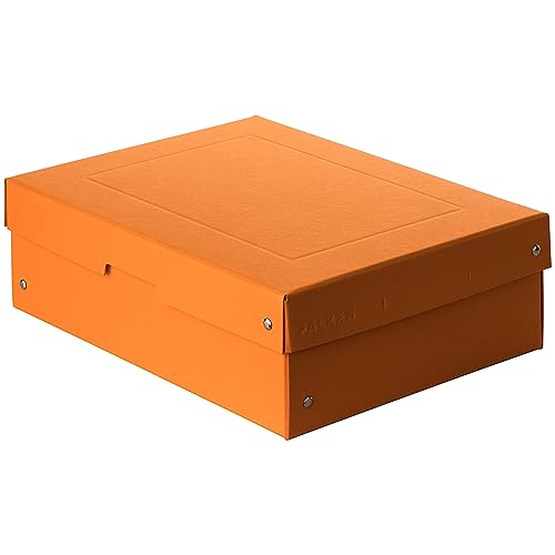 Original Falken PureBox Pastell. Made in Germany. 100 mm hoch DIN A4 orange. Aufbewahrungsbox mit Deckel aus stabilem Karton Vegan Geschenkbox Transportbox Schachtel Allzweckbox von FALKEN