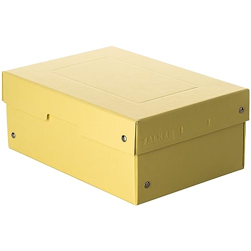 Original Falken PureBox Pastell. Made in Germany. 100 mm hoch DIN A5 gelb. Aufbewahrungsbox mit Deckel aus stabilem Karton Vegan Geschenkbox Transportbox Schachtel Allzweckbox von FALKEN