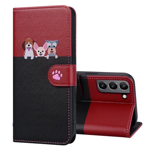 FALUWONRU Handyhülle für Samsung Galaxy S21 5G Niedliche Cartoon Dog Hülle mit Kartenfächern Geldbörse Leder Tasche Aufstehfunktion Flip Case Geeignet für Frauen Schutzhülle,Rot&Schwarz FALUWONRU Handyhülle für Samsung Galaxy S21 5G Niedliche Cartoon Dog Hülle mit Kartenfächern Geldbörse Leder Tasche Aufstehfunktion Flip Case Geeignet für Frauen Schutzhülle,Rot&Schwarz von FALUWONRU