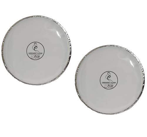 2 Stück Schlagzeugfell / Skin für Doumbek/Darbuka 22,2 cm / 9 Zoll transparent (klar) / weiß (weiß 22,2 cm) von FAMA.store