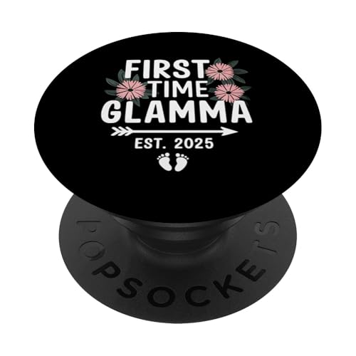 Erstmaliges Glamma Est. 2025 Niedliches Blumen-Geschenk für Oma PopSockets Klebender PopGrip Erstmaliges Glamma Est. 2025 Niedliches Blumen-Geschenk für Oma PopSockets Klebender PopGrip von FAMILY 365