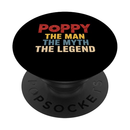 Poppy Man The Myth The Legend Lustiges Vatertagsgeschenk PopSockets Klebender PopGrip von FAMILY 365