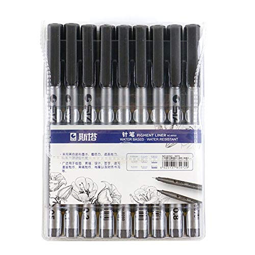 FAMKIT 9 Stück/Set Pigment Liner Wasserbasierte Fineliner Skizzieren Manga Zeichenstift von FAMKIT