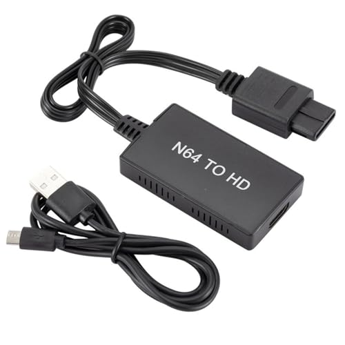 FAMKIT N64 auf HDMI kompatibles Konverterkabel Nin- Tend 64 auf HDMI kompatibler Adapter für N64 / SNES/GC, Schwarz von FAMKIT
