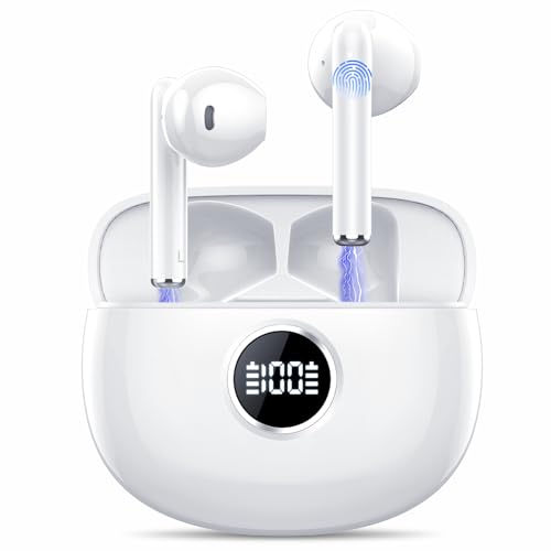 Bluetooth Kopfhörer, Kopfhörer Kabellos Bluetooth 5.3, In Ear Kopfhörer Bluetooth mit 4 ENC Noise Cancelling Mic, 50H Immersiver Deep Bass Stereo Sound, IPX7 Wasserdicht Ohrhörer LED Anzeige, USB-C Bluetooth Kopfhörer, Kopfhörer Kabellos Bluetooth 5.3, In Ear Kopfhörer Bluetooth mit 4 ENC Noise Cancelling Mic, 50H Immersiver Deep Bass Stereo Sound, IPX7 Wasserdicht Ohrhörer LED Anzeige, USB-C von FAMOO