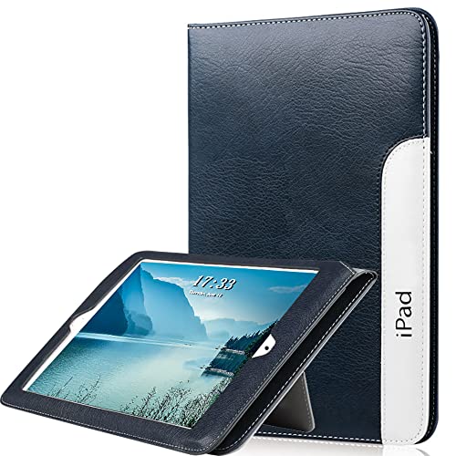 FANSONG Hülle Kompatibel mit iPad 9./8./7. Generation 10.2 Zoll 2019/2020/2021 mit Flip Ständer und Armband/Aufwachen/Schlafen Funktion, Geschäftsstil Leder- Navy Blau von FAN SONG