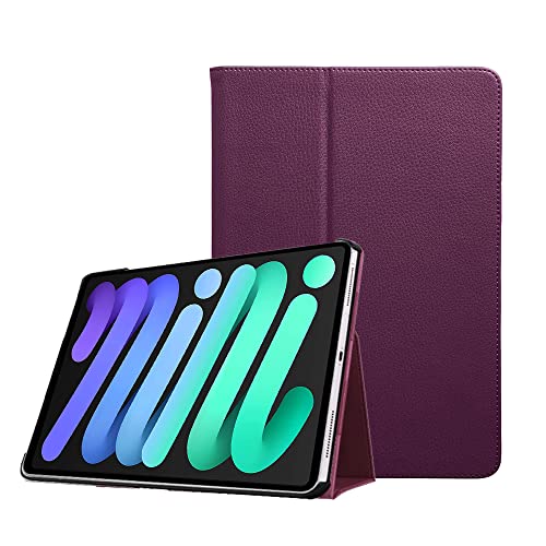 FANSONG Hülle für iPad Mini 6 Generation 2021 8,3 Zoll, PU Leder Case Smart Cover Schützhülle mit Ständer und Auto Sleep/Wake Funktion - Lila von FAN SONG