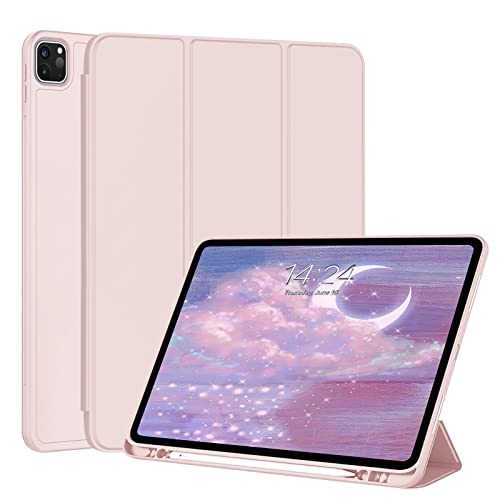 FANSONG Hülle für iPad Pro 11 Zoll 2022, Case für iPad Pro 11 Zoll 2021 2020 2018 TPU mit Auto Wake/Sleep Smart Cover Magnetic Closure Dreifach Ständer Stifthalter (Rosa) von FAN SONG