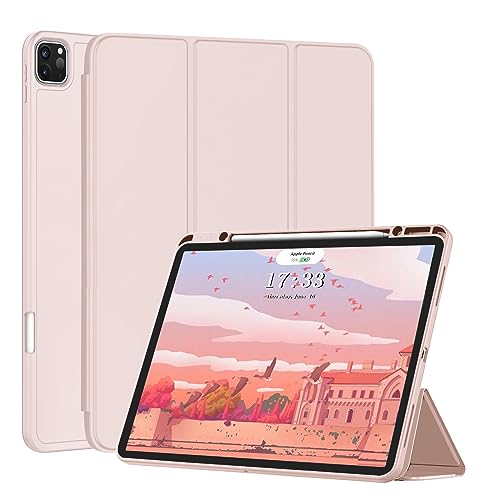 FANSONG Schutzhülle für iPad Air 13 2024, Schutzhülle für iPad Pro 12,9 Zoll 2022, 2021, 2020, 2018, TPU, unterstützt iPad Pencil Ladeständer, automatische Wake/Sleep-Funktion, Smart-Cover für iPad von FAN SONG