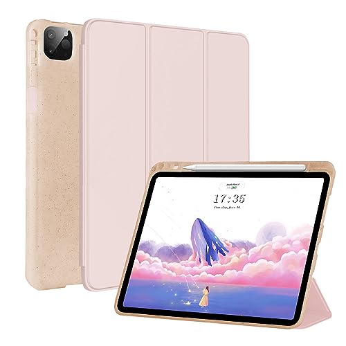 FANSONG iPad Hülle Pro 11 Zoll 2022, Abdeckung für iPad Pro 11 Zoll 2021 2020 2018 TPU & umweltfreundlicher Kaffeesatz mit automatischer Wake/Sleep-Support, 2. Bleistiftladung, Smart Cover Trifold von FAN SONG