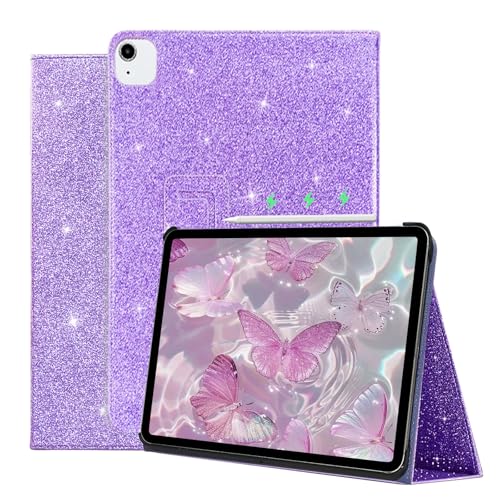 FS FANSONG Schutzhülle für iPad Air 11, iPad Pro 11 Zoll, iPad Air 5/4 11 Zoll Glitzer-Hülle, Smart Slim Glitter Sparkly Cover, Lila von FAN SONG